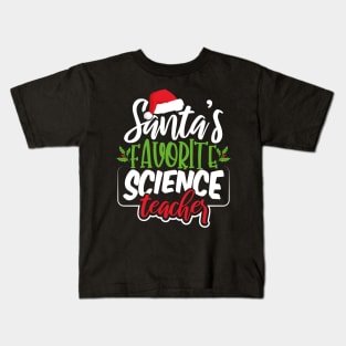 Santa's Favorite Science Teacher Kids T-Shirt